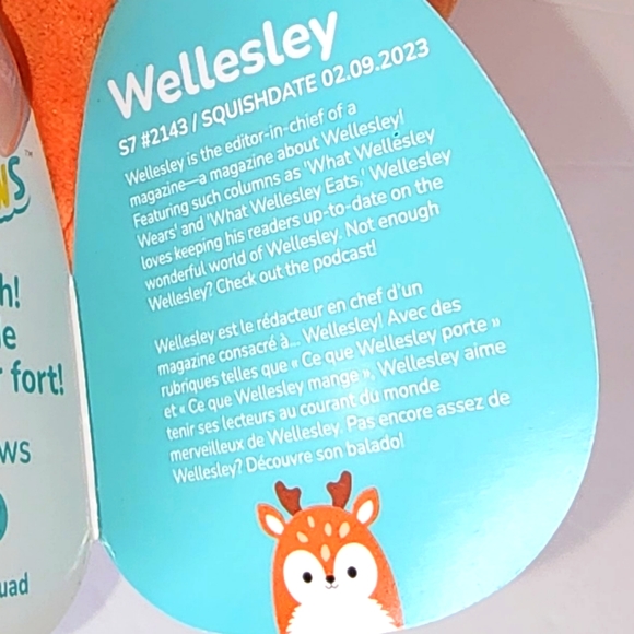 WELLESLEY 🦌 FTM ☆ Orange & White Fawn Original Squishmallow ☆ NWT ☆ - Picture 3 of 8